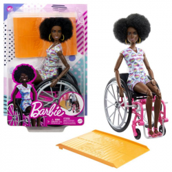 Obrázek Barbie MODELKA NA INVALIDNÍM VOZÍKU V OVERALU SE SRDÍČKY