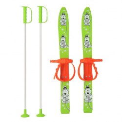 Obrázek Dětské lyže s vázáním a holemi Baby Mix 70 cm zelené