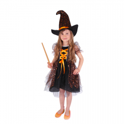 Obrázek Dětský kostým čarodějnice s hvězdičkami (M) e-obal