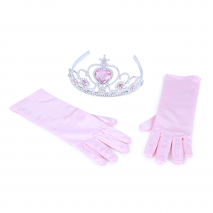 Obrázek Sada princezna rukavice s korunkou - růžová