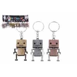 Obrázek Přívěšek na klíče/Klíčenka robot kov 10cm 3 barvy 12ks na kartě