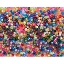 Obrázek Plastové korálky a korálky kostičky písmena 1000ks