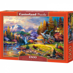 Obrázek Puzzle 1500 Teile - Häuschen mit Gebirgshintergrund