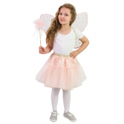 Obrázek Dětský kostým tutu sukně květinová víla Růženka s hůlkou a křídly e-obal