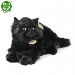 Obrázek Plyšová kočka černá ležící 30 cm ECO-FRIENDLY
