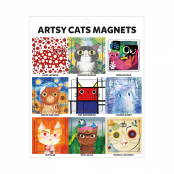 Obrázek Mudpuppy Umělecké kočky - magnetky 9 ks