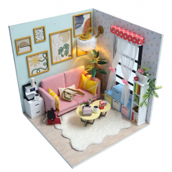 Obrázek Dvěděti miniatura domečku Obývací pokoj Sluneční paprsek