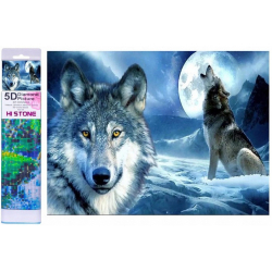 Obrázek Diamantový obrázek - Vlk v zimě 30x40cm