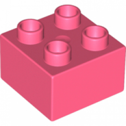 Obrázek LEGO<sup><small>®</small></sup> DUPLO<sup><small>®</small></sup> - Kostička 2x2, Zářivý korál