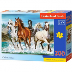Obrázek Puzzle Castorland 200 dílků premium - Běžící koně (volání divočiny)