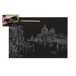 Obrázek Škrabací obrázek duhový Benátky 40,5x28,5cm A3 v sáčku