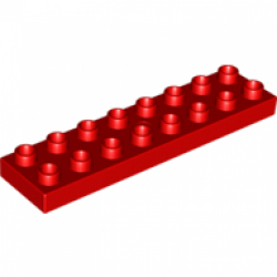 Obrázek LEGO<sup><small>®</small></sup> DUPLO<sup><small>®</small></sup> - LEGO<sup><small>®</small></sup> DUPLO<sup><small>®</small></sup> - Podložka 2x8, Světle červená