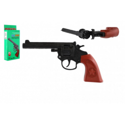 Obrázek Revolver/pistole na kapsle 8 ran plast 20cm v krabičce 11,5x23x3,5cm