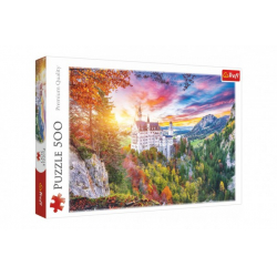 Obrázek Puzzle Pohled na zámek Neuschwanstein, Německo 500 dílků 48x34cm v krabici 40x26,5x4,5cm