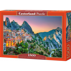 Obrázek Puzzle Castorland 1500 dílků - Východ slunce nad Castelmezzanem