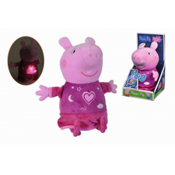 Obrázek Peppa Pig 2v1 plyšový usínáček hrající + světlo růžový 25 cm