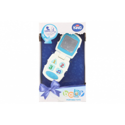 Obrázek Baby telefon modrý na baterie