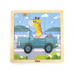 Obrázek Dřevěné puzzle pro nejmenší Viga 9 ks Auto