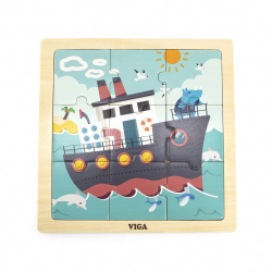 Obrázek Dřevěné puzzle pro nejmenší Viga 9 ks Loď