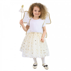Obrázek Dětský kostým tutu sukně zlatá víla s hůlkou a křídly e-obal