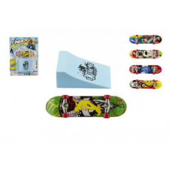 Obrázek Skateboard prstový s rampou plast 10cm asst mix barev na kartě