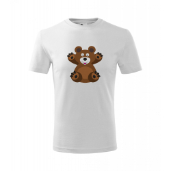 Obrázek Dětské Tričko Classic New - Veselá zvířátka - Medvídek, vel. 6 let , bílá