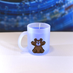 Obrázek Vonná svíčka Veselá zvířátka - Medvídek - modrá, vanilka