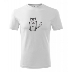 Obrázek Pánské Tričko Classic New - Tučňák a jeho kamarádi - #11 kočka domácí, vel. S , bílá