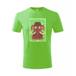 Obrázek Dětské Tričko Classic New - Veselá zvířátka - Mamut, vel. 6 let - apple green