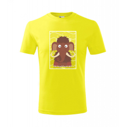 Obrázek Dětské Tričko Classic New - Veselá zvířátka - Mamut, vel. 6 let - citronová