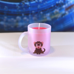 Obrázek Vonná svíčka Veselá zvířátka - Fretka - růžová, kokos