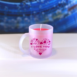 Obrázek Vonná svíčka Valentýn - I Love You #3 - růžová, růže