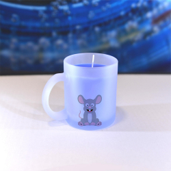 Obrázek Vonná svíčka Veselá zvířátka - Myška - modrá, vanilka