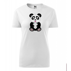 Obrázek Dámské Tričko Classic New - Veselá zvířátka - Panda, vel. S , bílá