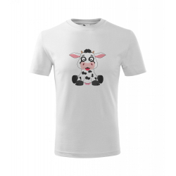 Obrázek Dětské Tričko Classic New - Veselá zvířátka - Kráva, vel. 6 let - bílá