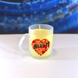 Obrázek Vonná svíčka Valentýn - Miluji Tě #4 - žlutá, vanilka