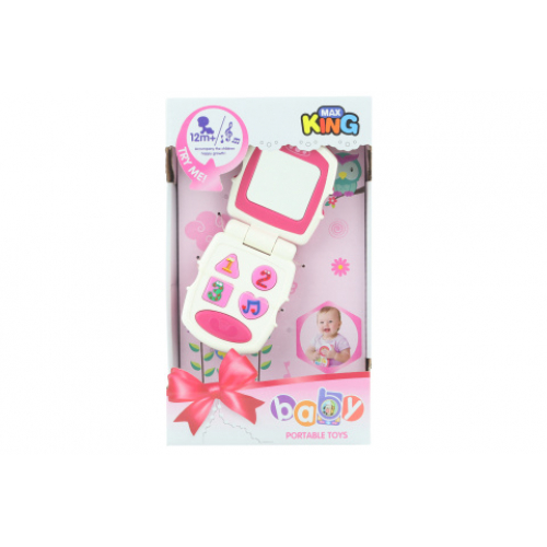 Obrázek Baby telefon růžový na baterie