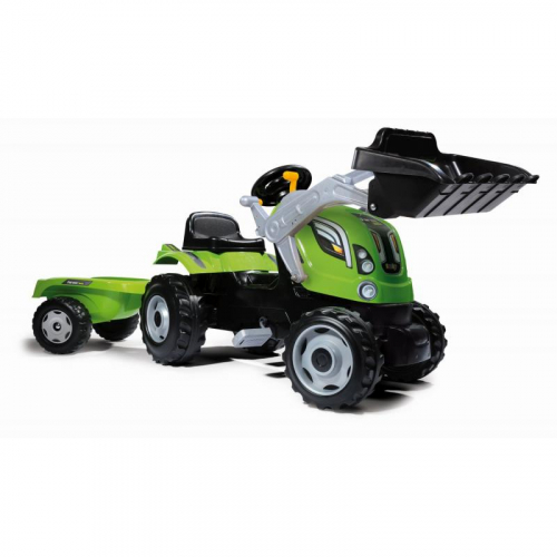 Obrázek Šlapací traktor Farmer Max se lžící a vozíkem zelený