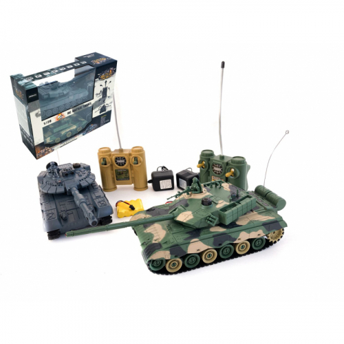Obrázek Tank RC 2ks 33cm+dobíjecí pack tanková bitva se zvukem se světlem v krabici 42x32x14cm