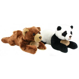 plyšový medvěd/panda ležící, 18 cm