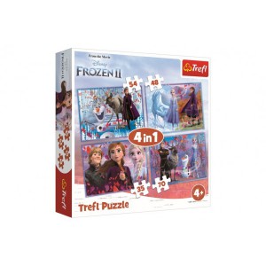 Obrázek Puzzle 4v1 Ledové království II/Frozen II  v krabici 28x28x6cm