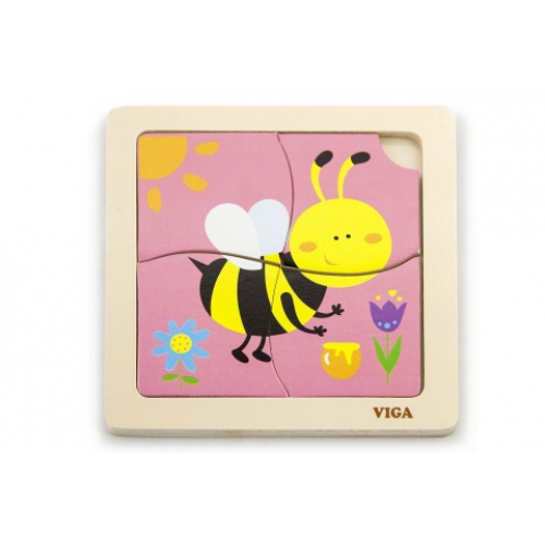 Obrázek Dřevěné puzzle 4 dílky - včela