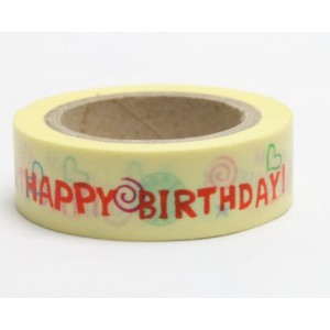 Obrázek Dekorační lepicí páska - WASHI pásky-1ks happy birthday
