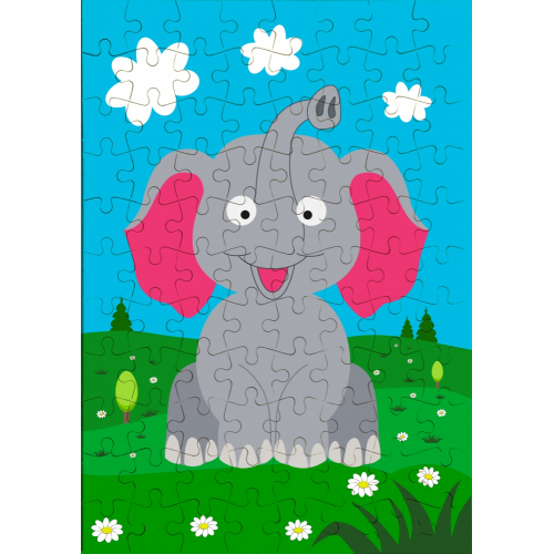Obrázek Puzzle Veselá zvířátka - Sloník - 88 dílků