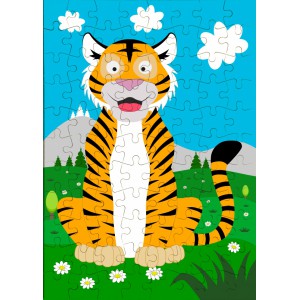 Obrázek Puzzle Veselá zvířátka - Tygřík - 88 dílků