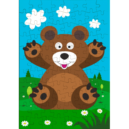 Obrázek Puzzle Veselá zvířátka - Medvídek - 88 dílků
