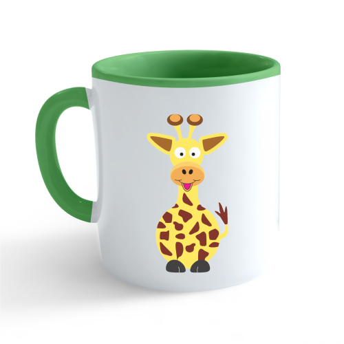 Hrnek Veselá zvířátka - Žirafa - zelený 330ml