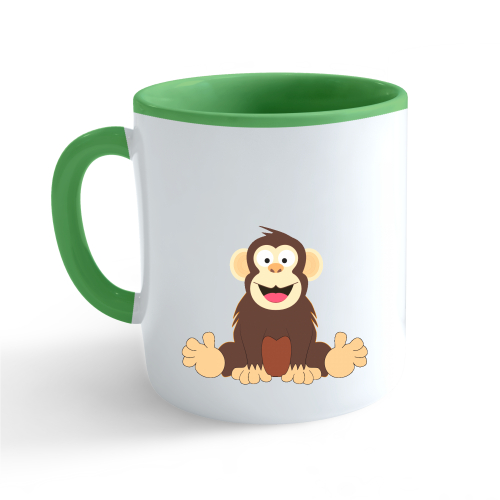 Hrnek Veselá zvířátka - Šimpanz - zelený 330ml