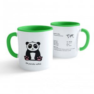 Hrnek Tučňák a jeho kamarádi - #2 panda velká - zelený 330ml