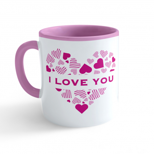Hrnek Valentýn - I Love You #3 - růžový 330ml